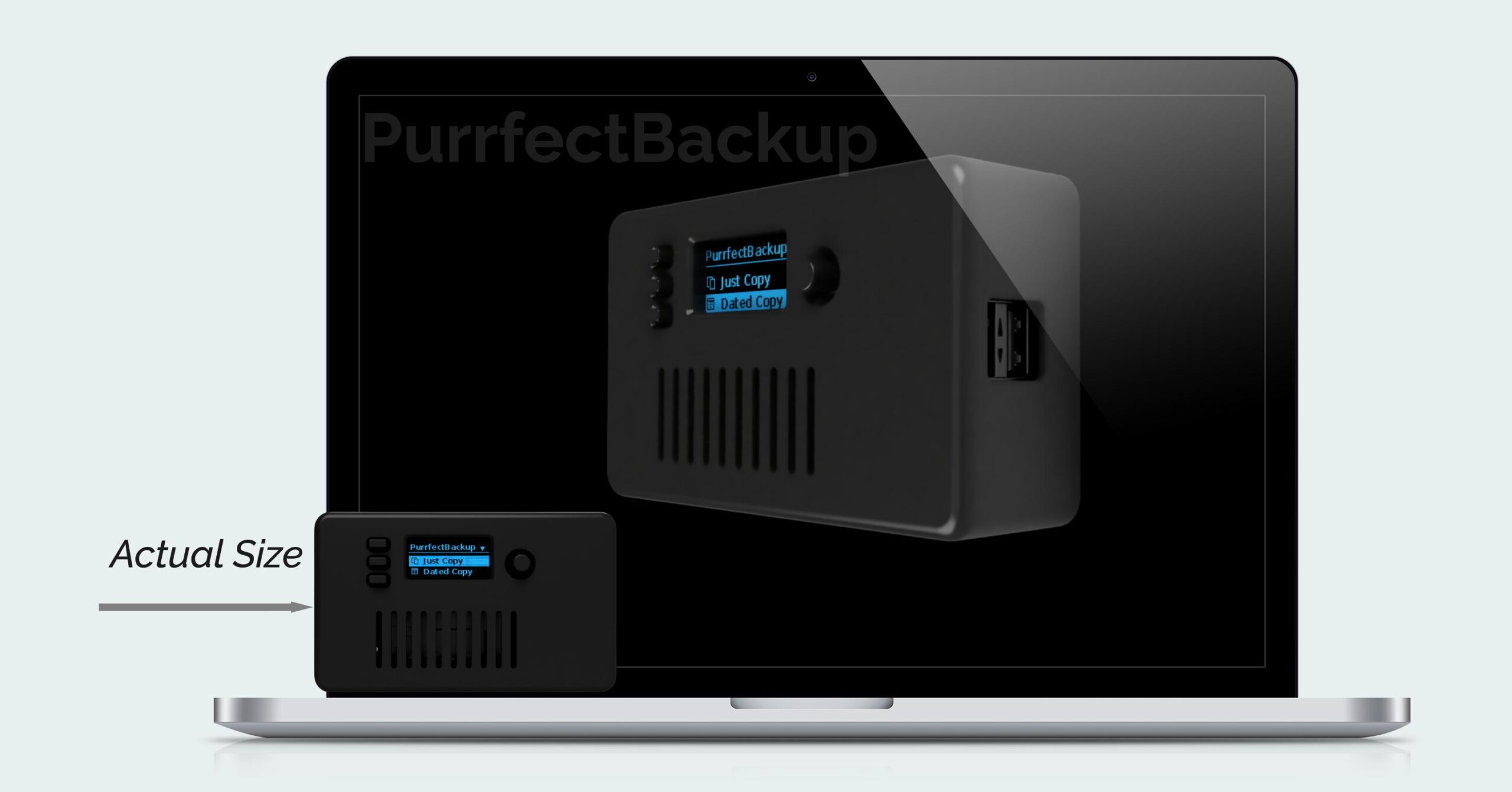 Laptop vs backup device split view