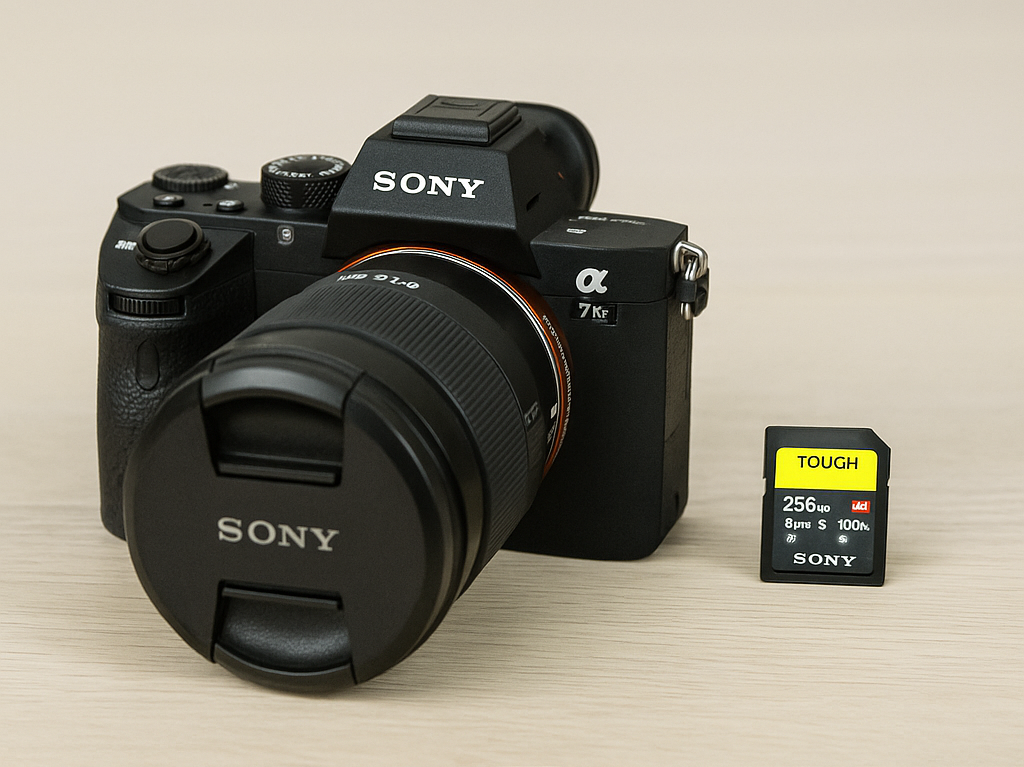 SD card and camera on desk